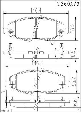 NPS T360A73 - Kit de plaquettes de frein, frein à disque cwaw.fr