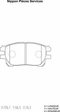 NPS T360A72 - Kit de plaquettes de frein, frein à disque cwaw.fr