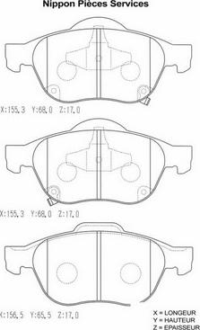 NPS T360A77 - Kit de plaquettes de frein, frein à disque cwaw.fr