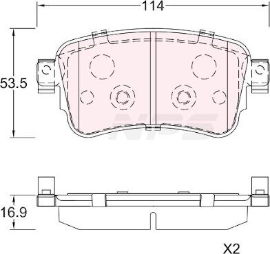 NPS T361A44 - Kit de plaquettes de frein, frein à disque cwaw.fr