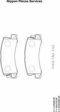 NPS T361A05 - Kit de plaquettes de frein, frein à disque cwaw.fr