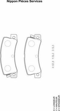 NPS T361A08 - Kit de plaquettes de frein, frein à disque cwaw.fr