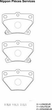 NPS T361A03 - Kit de plaquettes de frein, frein à disque cwaw.fr