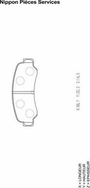 NPS T361A07 - Kit de plaquettes de frein, frein à disque cwaw.fr