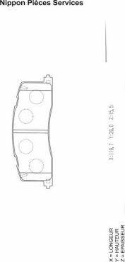 NPS T361A11 - Kit de plaquettes de frein, frein à disque cwaw.fr