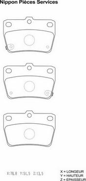 NPS T361A122 - Kit de plaquettes de frein, frein à disque cwaw.fr