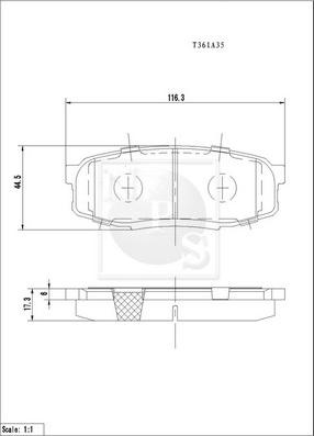 NPS T361A35 - Kit de plaquettes de frein, frein à disque cwaw.fr