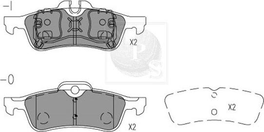 NPS T361A30 - Kit de plaquettes de frein, frein à disque cwaw.fr