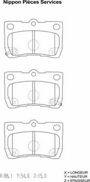 NPS T361A32 - Kit de plaquettes de frein, frein à disque cwaw.fr