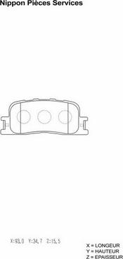 NPS T361A26 - Kit de plaquettes de frein, frein à disque cwaw.fr