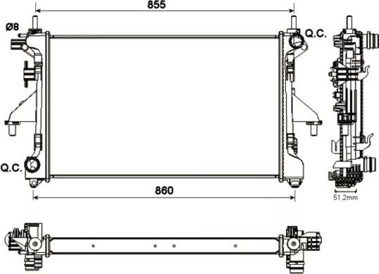 NRF 54204A - Radiateur, refroidissement du moteur cwaw.fr