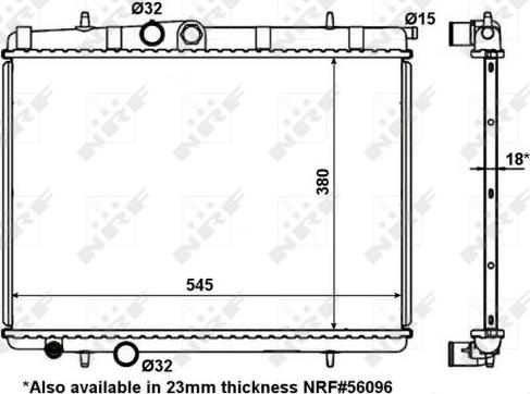 NRF 56095 - Radiateur, refroidissement du moteur cwaw.fr