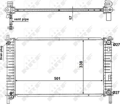 NRF 56134 - Radiateur, refroidissement du moteur cwaw.fr