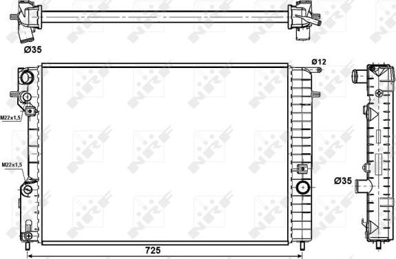 NRF 509689 - Radiateur, refroidissement du moteur cwaw.fr