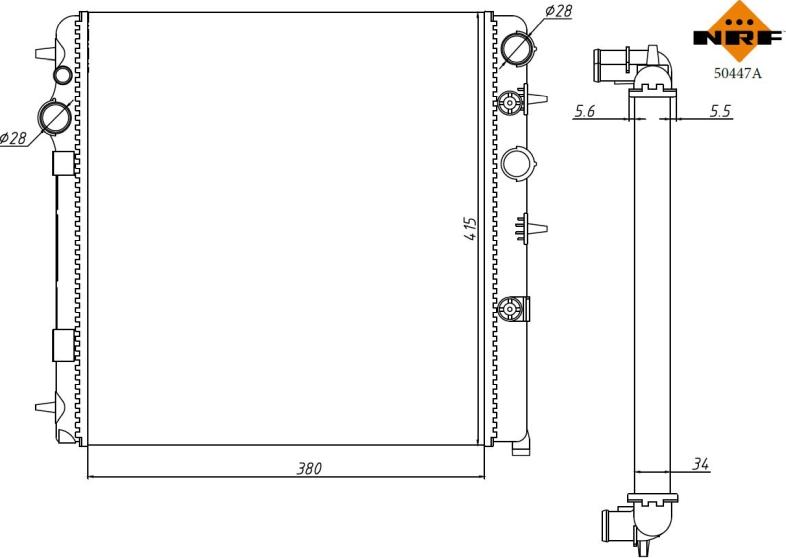 NRF 50447A - Radiateur, refroidissement du moteur cwaw.fr