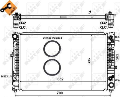 NRF 519504 - Radiateur, refroidissement du moteur cwaw.fr