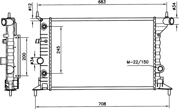 NRF 519516 - Radiateur, refroidissement du moteur cwaw.fr