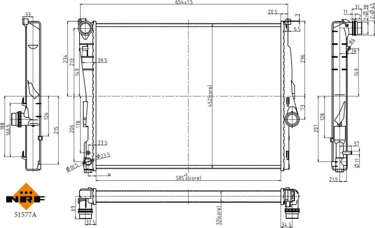 NRF 51577A - Radiateur, refroidissement du moteur cwaw.fr