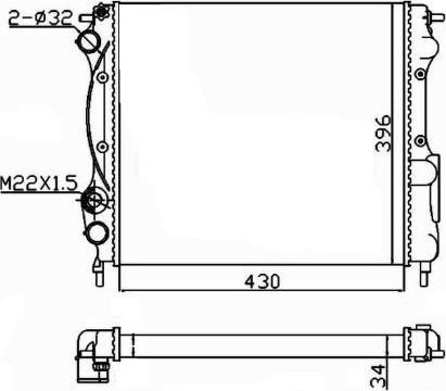 NRF 58934A - Radiateur, refroidissement du moteur cwaw.fr