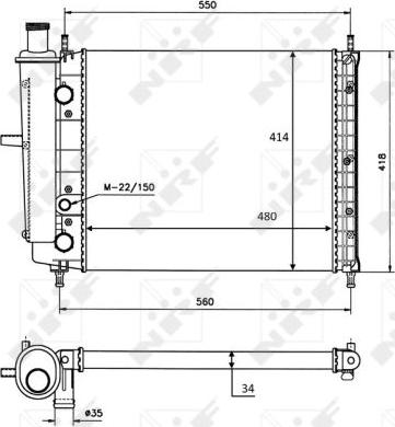 NRF 58015 - Radiateur, refroidissement du moteur cwaw.fr