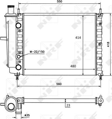 NRF 58016 - Radiateur, refroidissement du moteur cwaw.fr