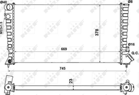 NRF 58189A - Radiateur, refroidissement du moteur cwaw.fr