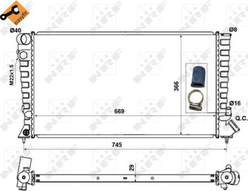 NRF 58189 - Radiateur, refroidissement du moteur cwaw.fr