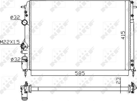 NRF 58175A - Radiateur, refroidissement du moteur cwaw.fr