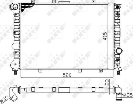 NRF 58202A - Radiateur, refroidissement du moteur cwaw.fr