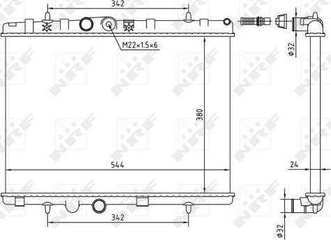 NRF 58226A - Radiateur, refroidissement du moteur cwaw.fr