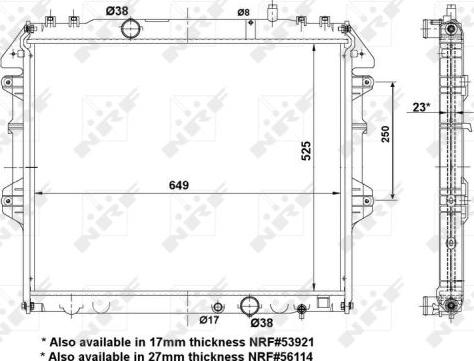 NRF 53921A - Radiateur, refroidissement du moteur cwaw.fr