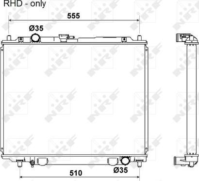 NRF 53666 - Radiateur, refroidissement du moteur cwaw.fr