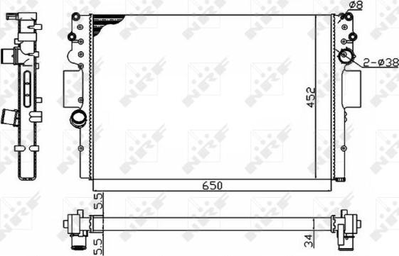 NRF 53614A - Radiateur, refroidissement du moteur cwaw.fr