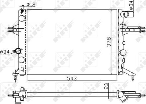 NRF 53628A - Radiateur, refroidissement du moteur cwaw.fr