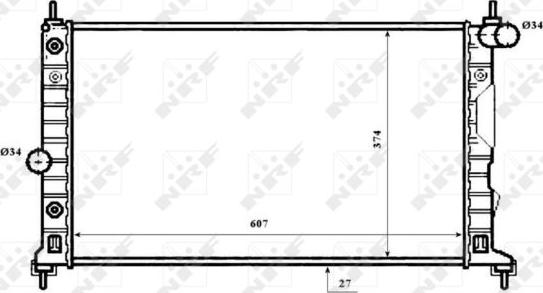 NRF 53844 - Radiateur, refroidissement du moteur cwaw.fr