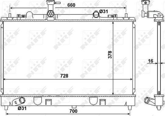 NRF 53383 - Radiateur, refroidissement du moteur cwaw.fr