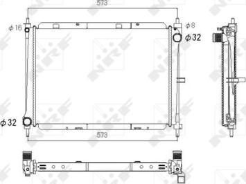 NRF 53758 - Radiateur, refroidissement du moteur cwaw.fr