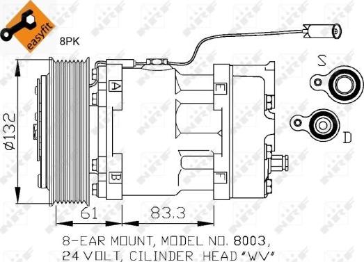 NRF 32753 - Compresseur, climatisation cwaw.fr