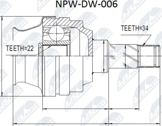 NTY NPW-DW-006 - Jeu de joints, arbre de transmission cwaw.fr