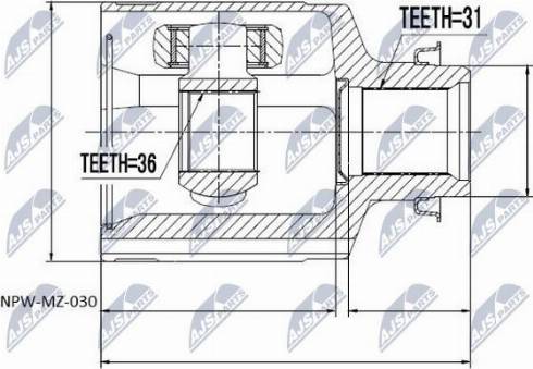 NTY NPW-MZ-030 - Jeu de joints, arbre de transmission cwaw.fr