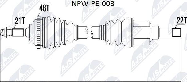 NTY NPW-PE-003 - Arbre de transmission cwaw.fr