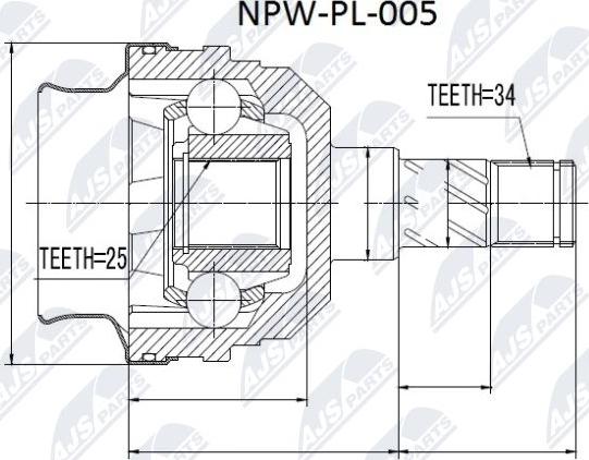 NTY NPW-PL-005 - Jeu de joints, arbre de transmission cwaw.fr