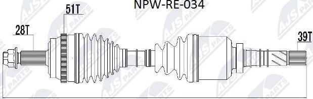 NTY NPW-RE-034 - Arbre de transmission cwaw.fr