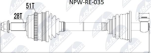 NTY NPW-RE-035 - Arbre de transmission cwaw.fr