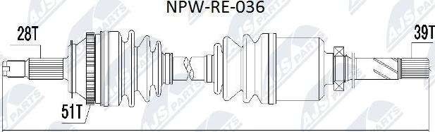 NTY NPW-RE-036 - Arbre de transmission cwaw.fr