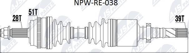 NTY NPW-RE-038 - Arbre de transmission cwaw.fr