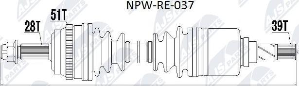 NTY NPW-RE-037 - Arbre de transmission cwaw.fr