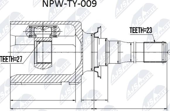 NTY NPW-TY-009 - Jeu de joints, arbre de transmission cwaw.fr