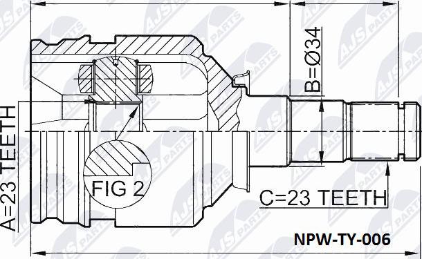 NTY NPW-TY-006 - Jeu de joints, arbre de transmission cwaw.fr