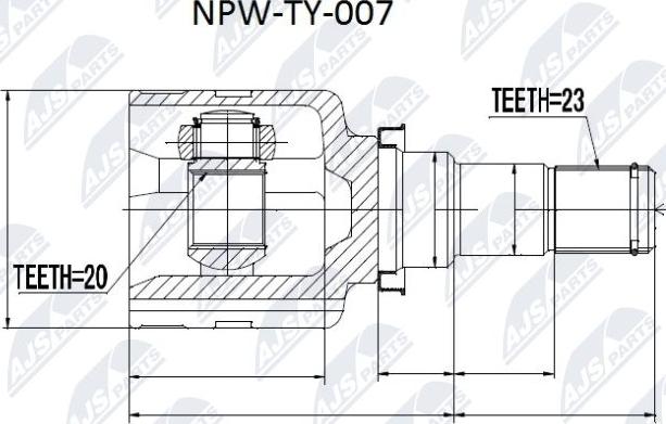 NTY NPW-TY-007 - Jeu de joints, arbre de transmission cwaw.fr